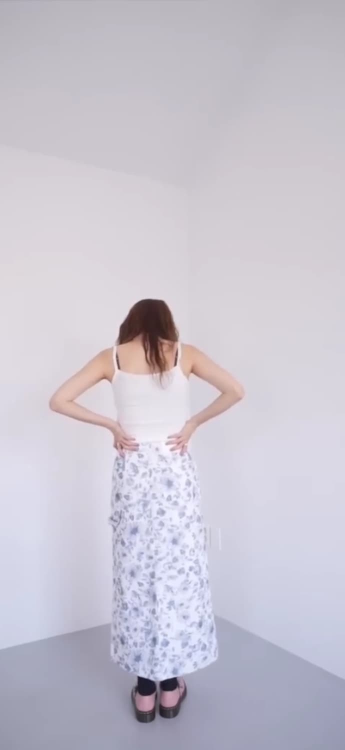 (잉화 착용) 시눈 rose printed skirt (blue) 상품이미지7