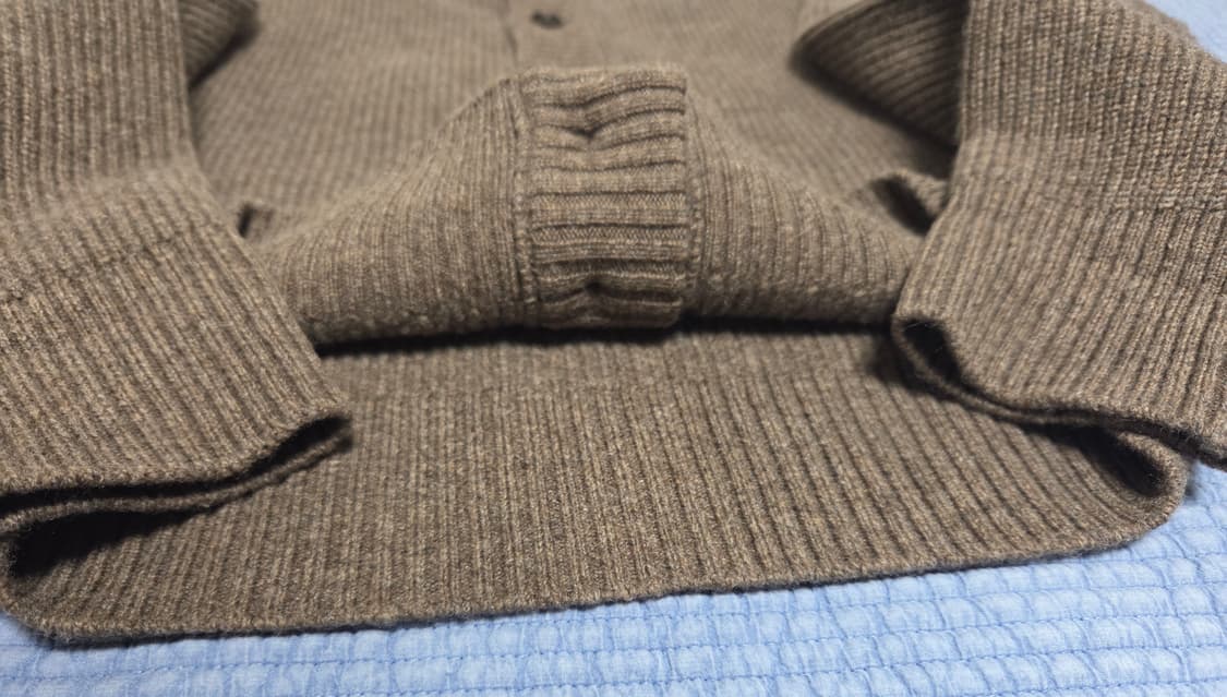 유니온블루 스트럭처 크롭 가디건 멜란지브라운 상품이미지5