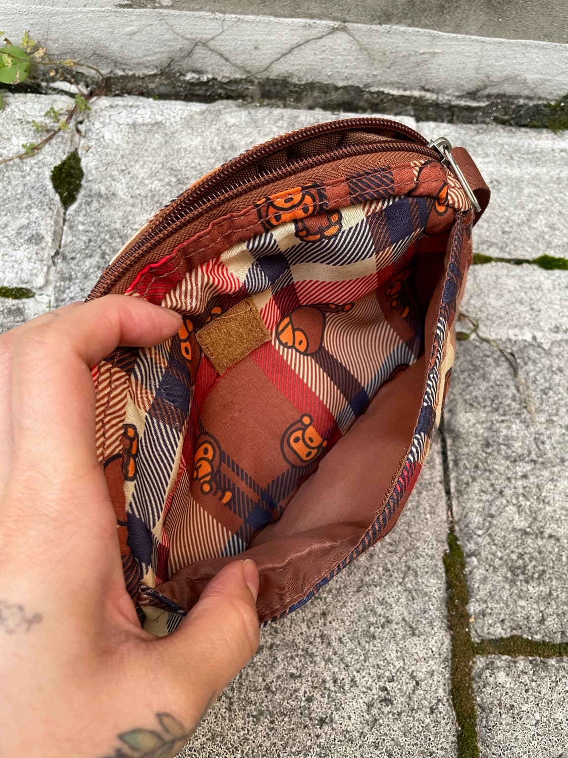 (빈티지)Bape 베이프 베이비 마일로 체크 숄더 크로스백 상품이미지2