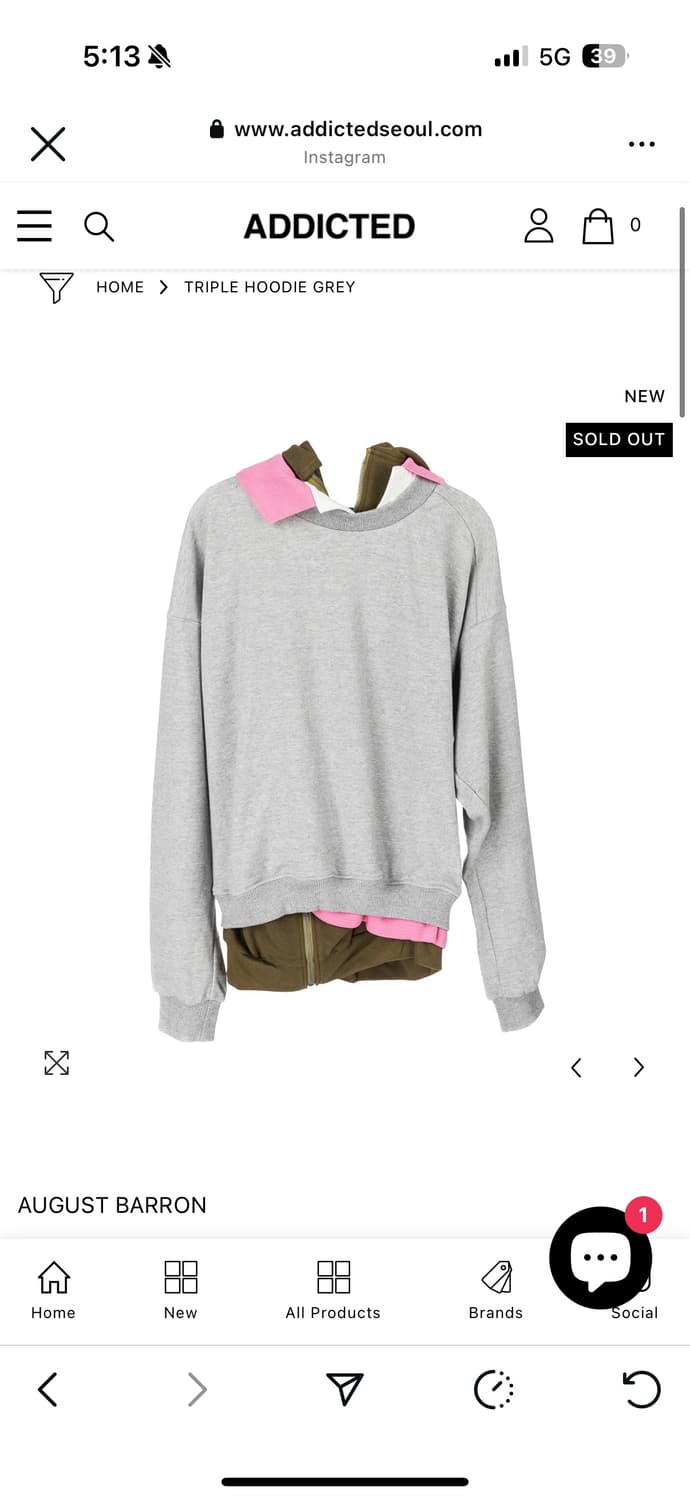 august barron / all in /스웻셔츠 s 새상품 상품이미지2