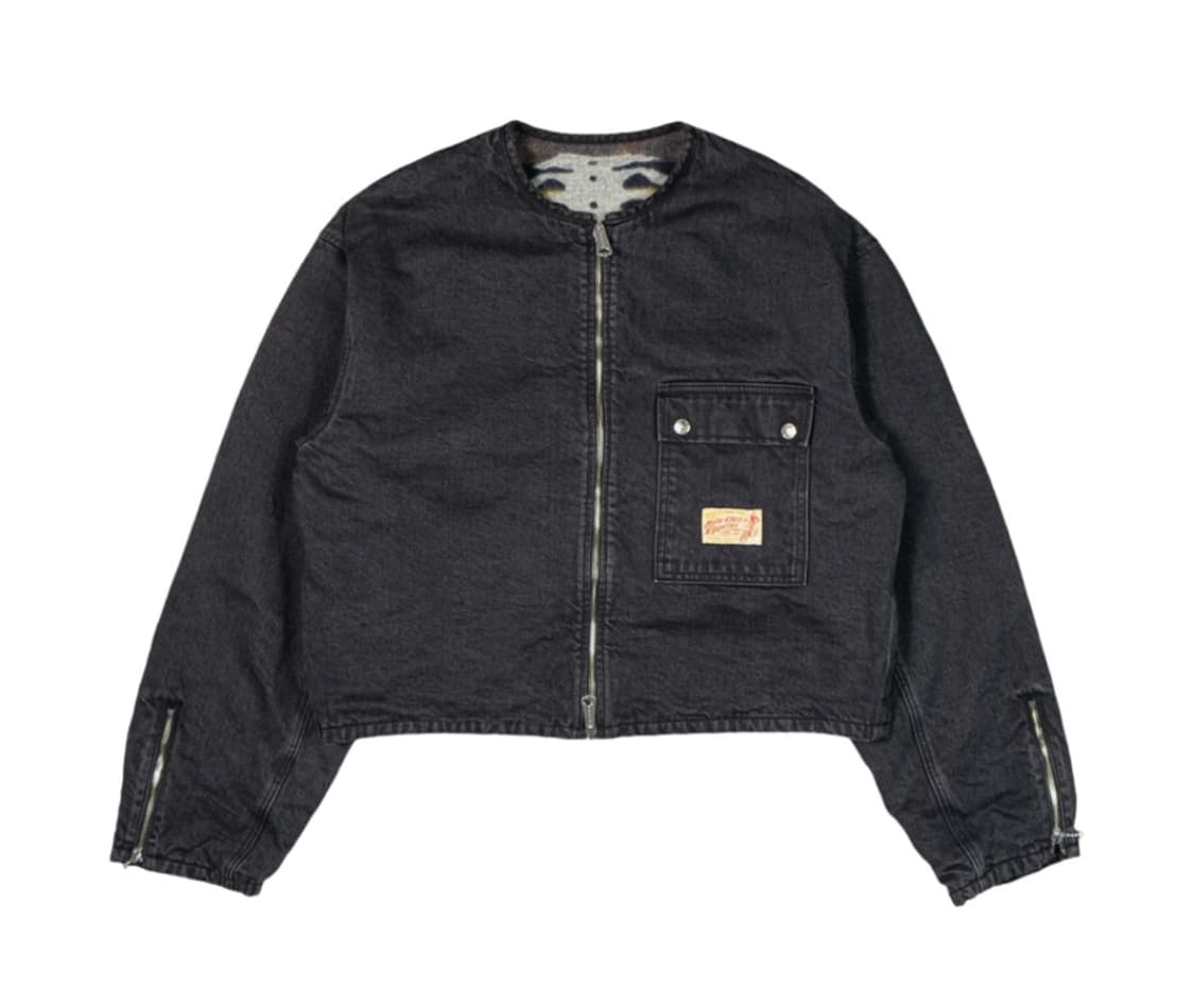 캐피탈 데님 본라이닝 리버시블 모토크로스 자켓 블랙 5 상품이미지1