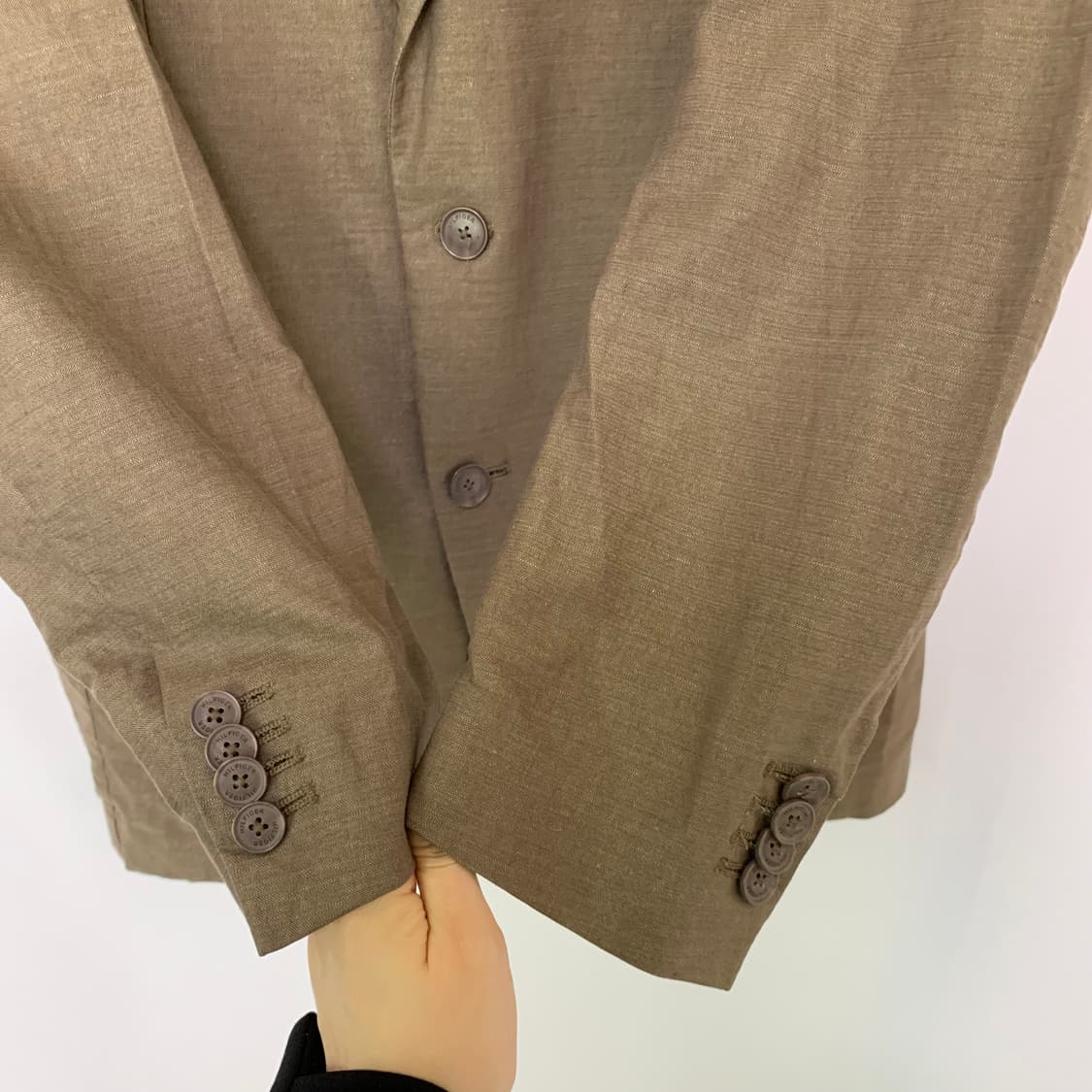 타미힐피거 브라운 린넨 혼용 블레이저 여름 자켓 남녀공용 상품이미지3
