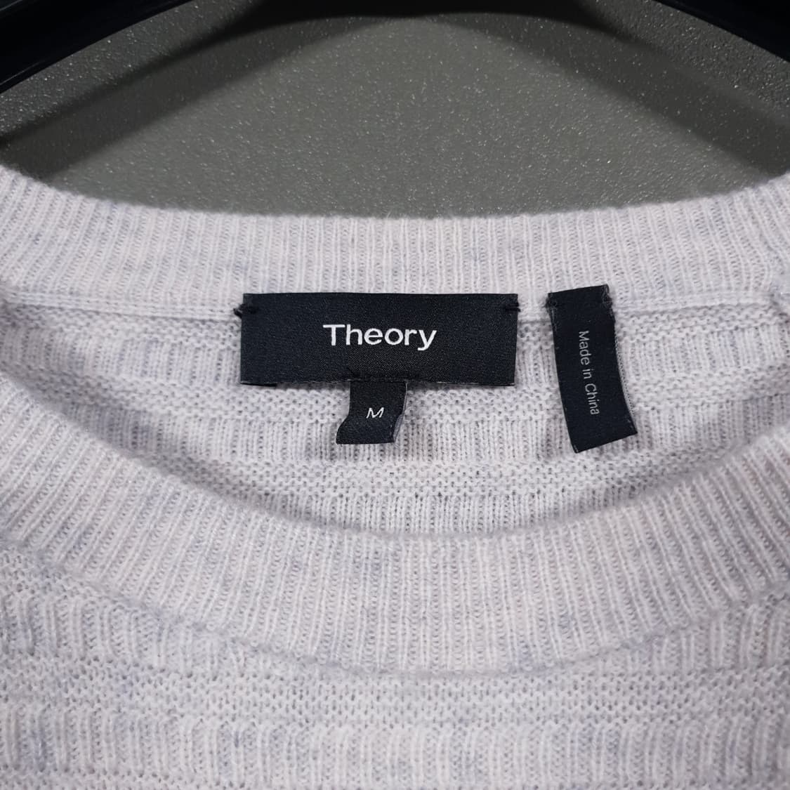 M) 띠어리 울 캐시미어 블렌드 텍스처 라운드 니트 스웨터 아이보리 상품이미지4