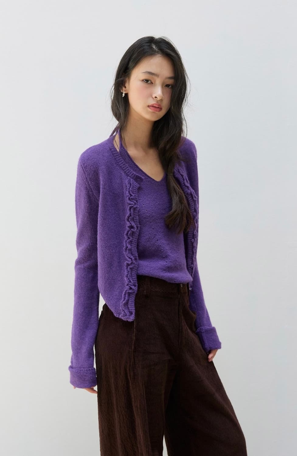 미치코런던 퍼플 니트 가디건 세트 상품이미지2