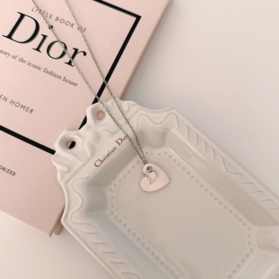 빈티지 디올 핑크 하트 자개 목걸이 [희귀] 상품이미지2