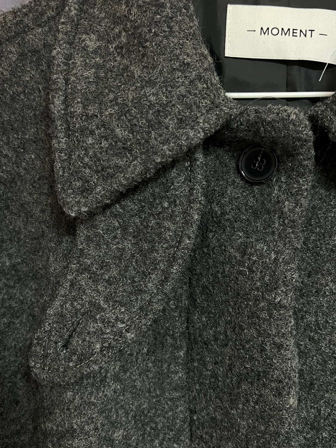 차콜 하이넥 코트 상품이미지3