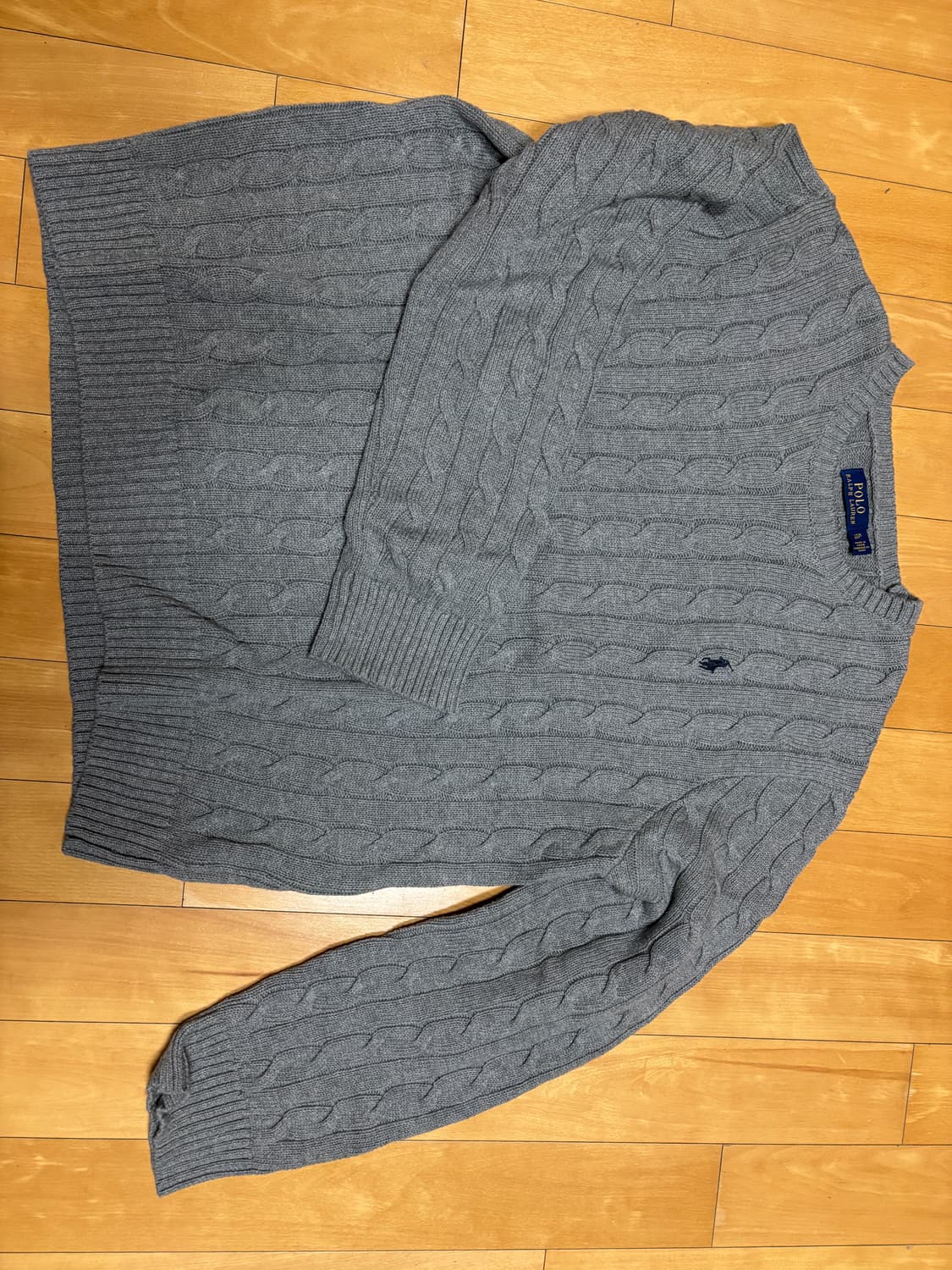 폴로 랄프로렌 케이블니트 그레이 XL 상품이미지1