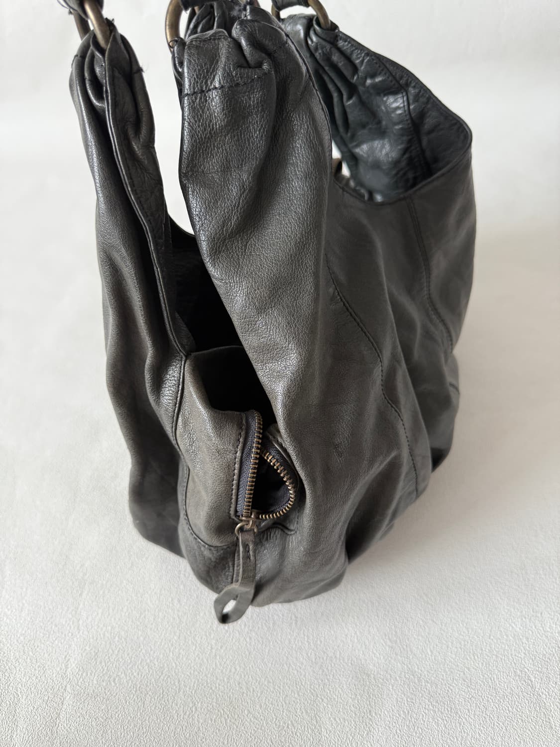 Pre owned 레더 호보 숄더백 상품이미지5