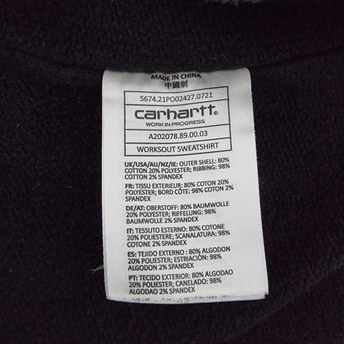 칼하트WIP 웍스아웃 10주년 콜라보 기모 맨투맨 100 상품이미지5