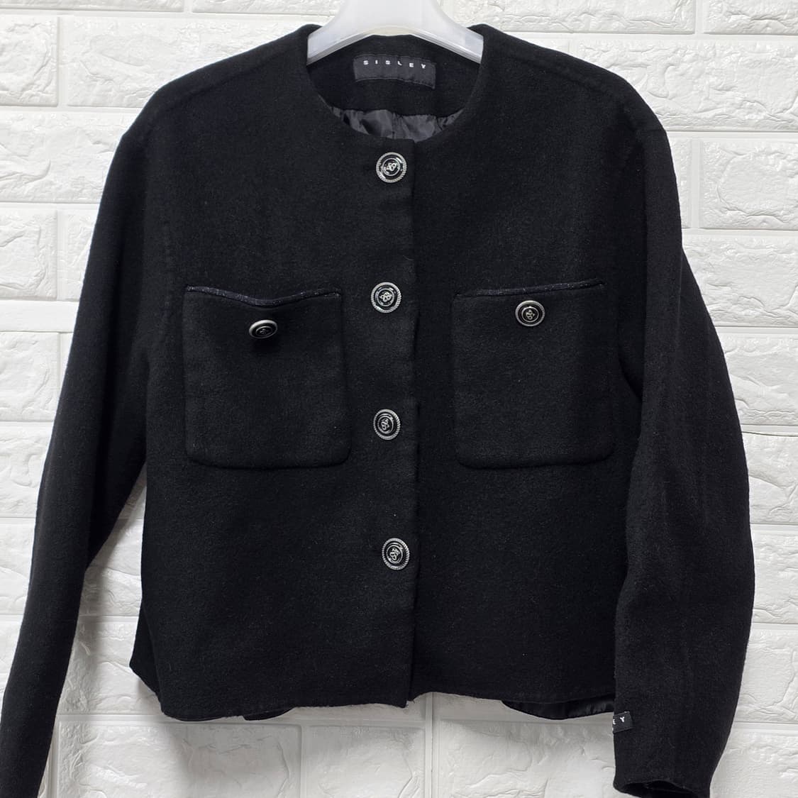택포// 21s 시슬리 블랙 코트 44사이즈 상품이미지1