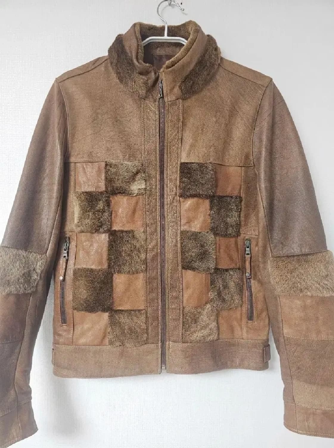 럭스통 수제 가죽 패치 양가죽 자켓(95~100슬림) 상품이미지1