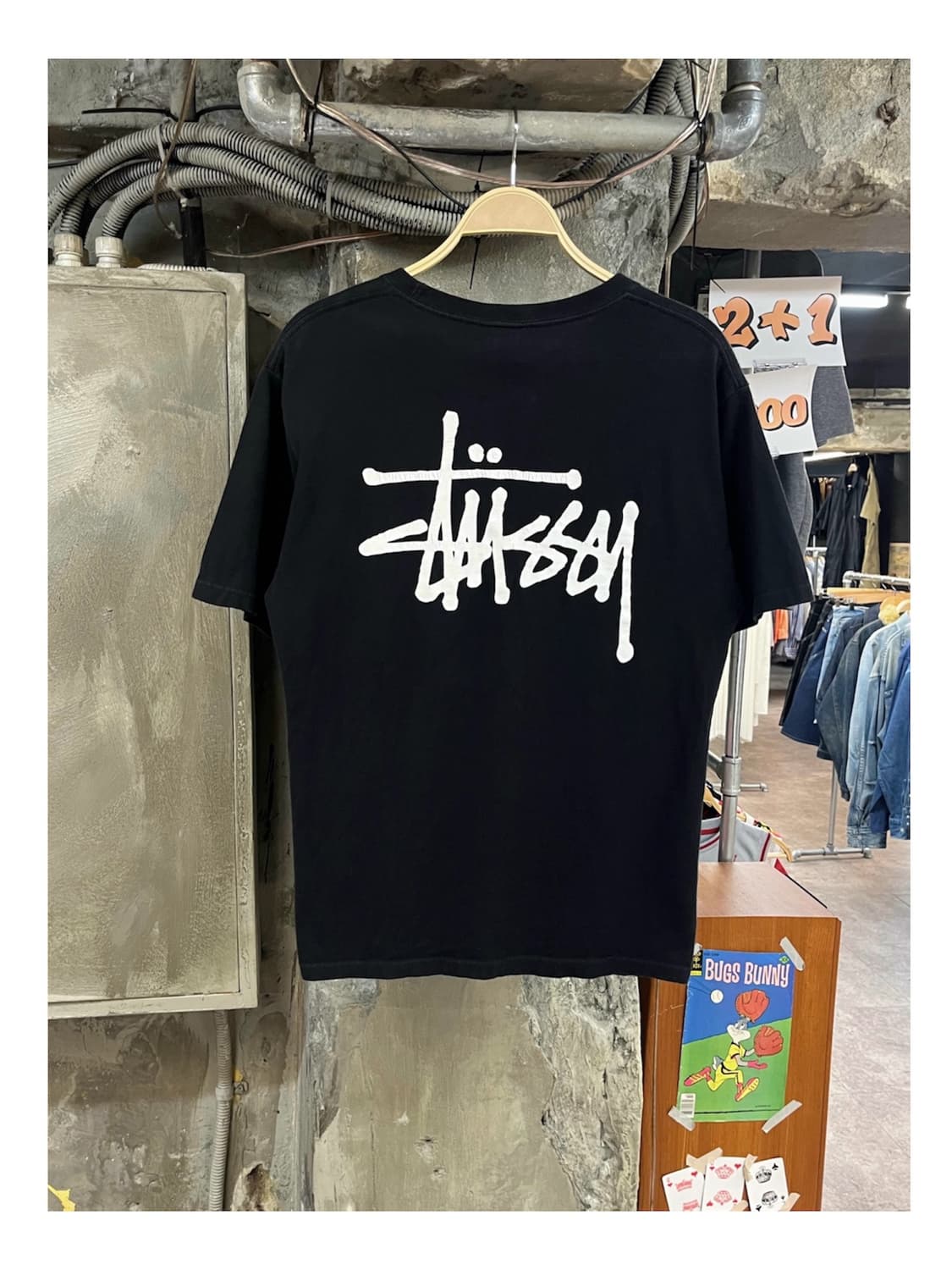 스투시 베이직 로고 반팔티 블랙 M #csz4126 상품이미지1