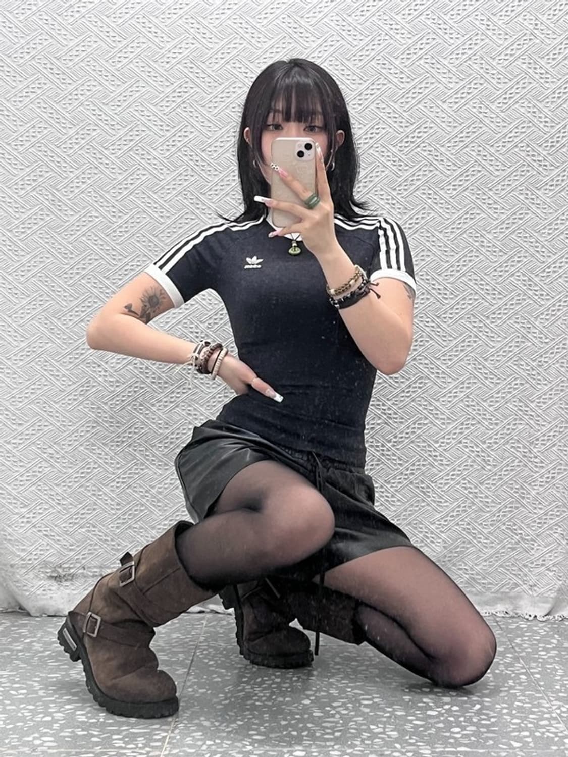 아디다스 빈티지 클래식 3S 딱붙핏 반팔티 S C11119 상품이미지2