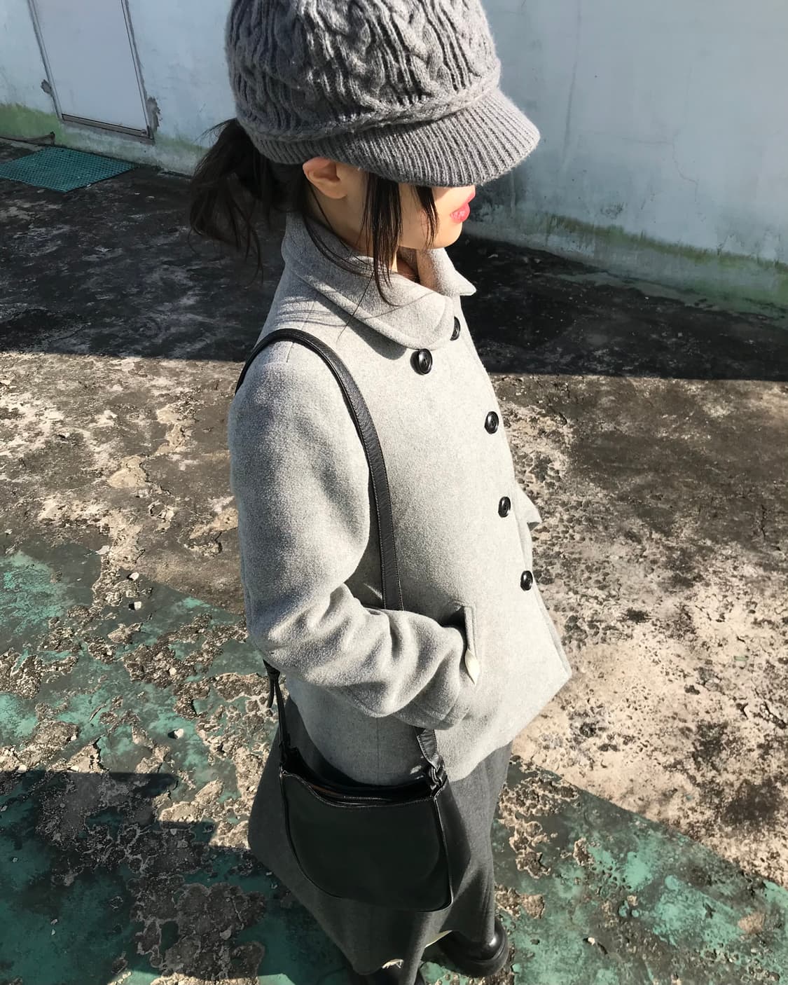 그레이 숏 코트 상품이미지2