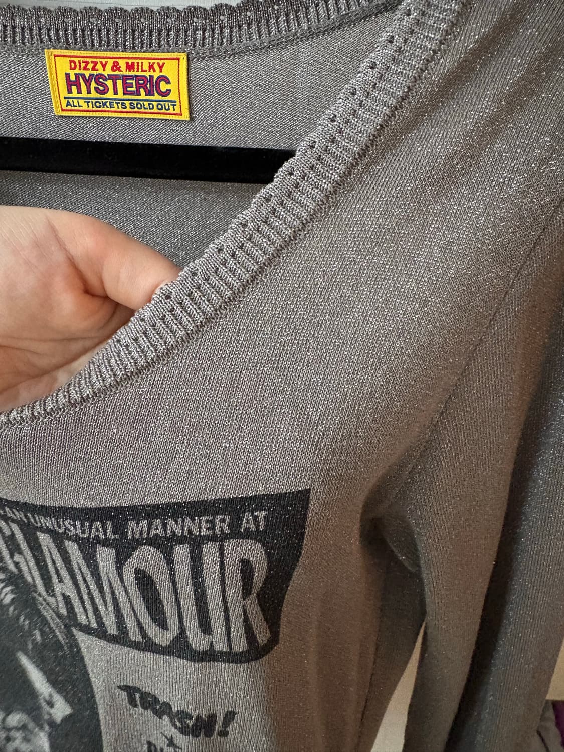 히스테릭글래머 울 쇼킹 탑 그레이 상품이미지4