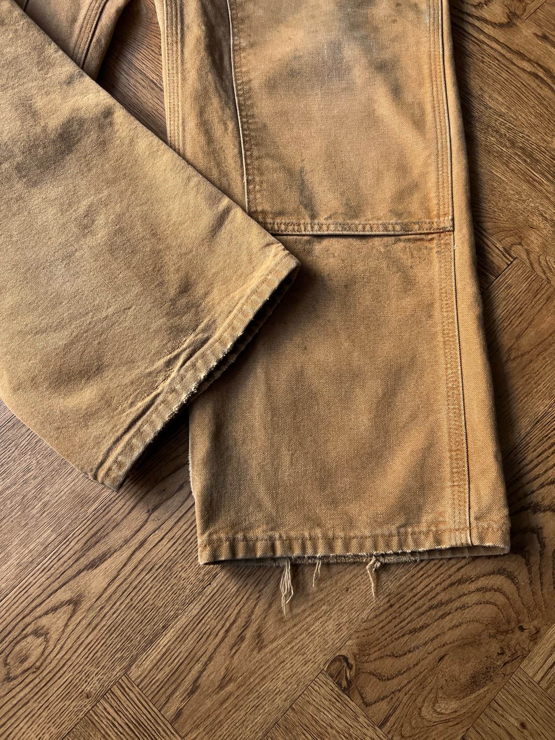 [34]칼하트 USA 더티워싱 브라운 더블니 워크 팬츠 상품이미지6