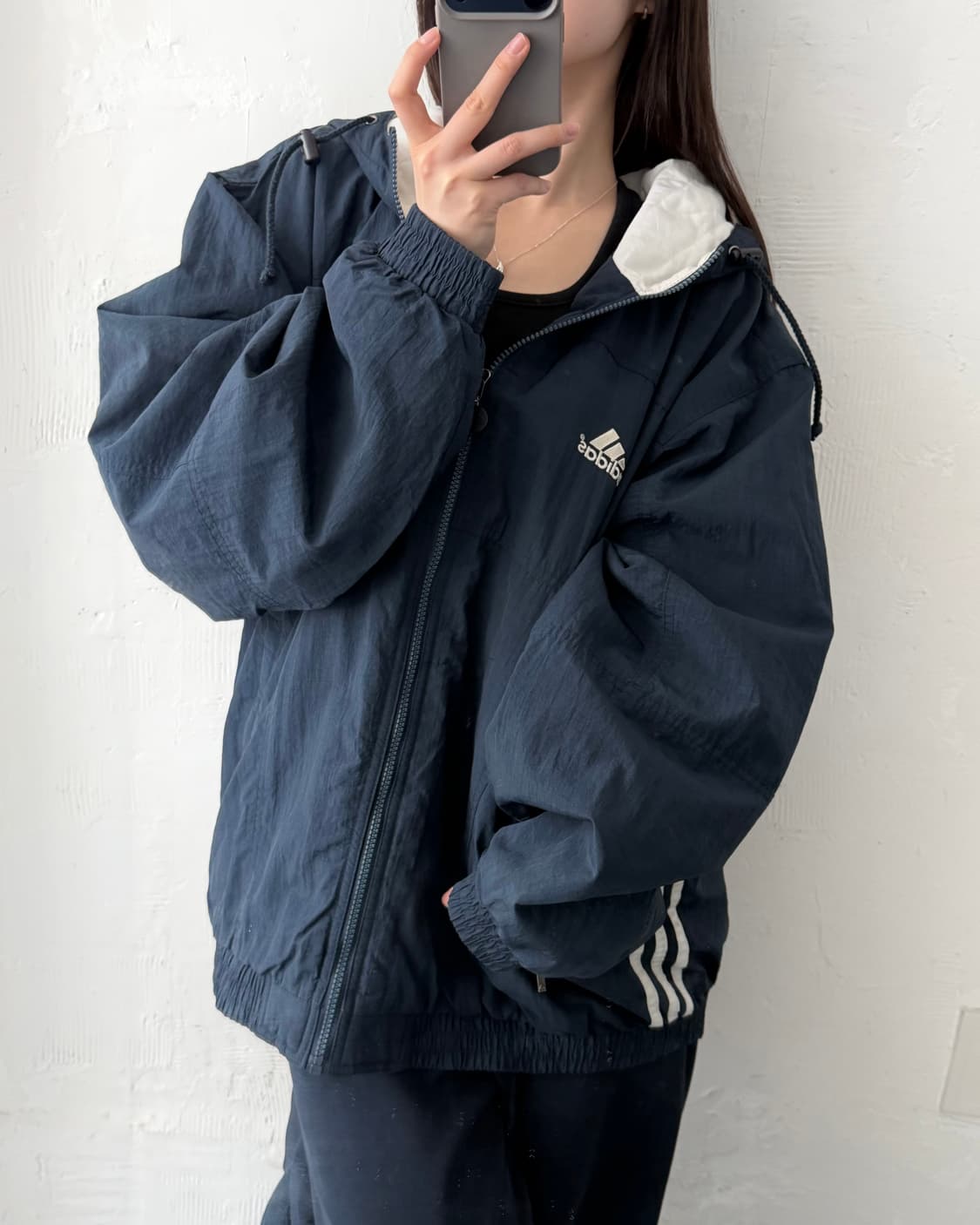 Adidas 아디다스 올드스쿨 네이비컬러 후드 자켓 상품이미지1