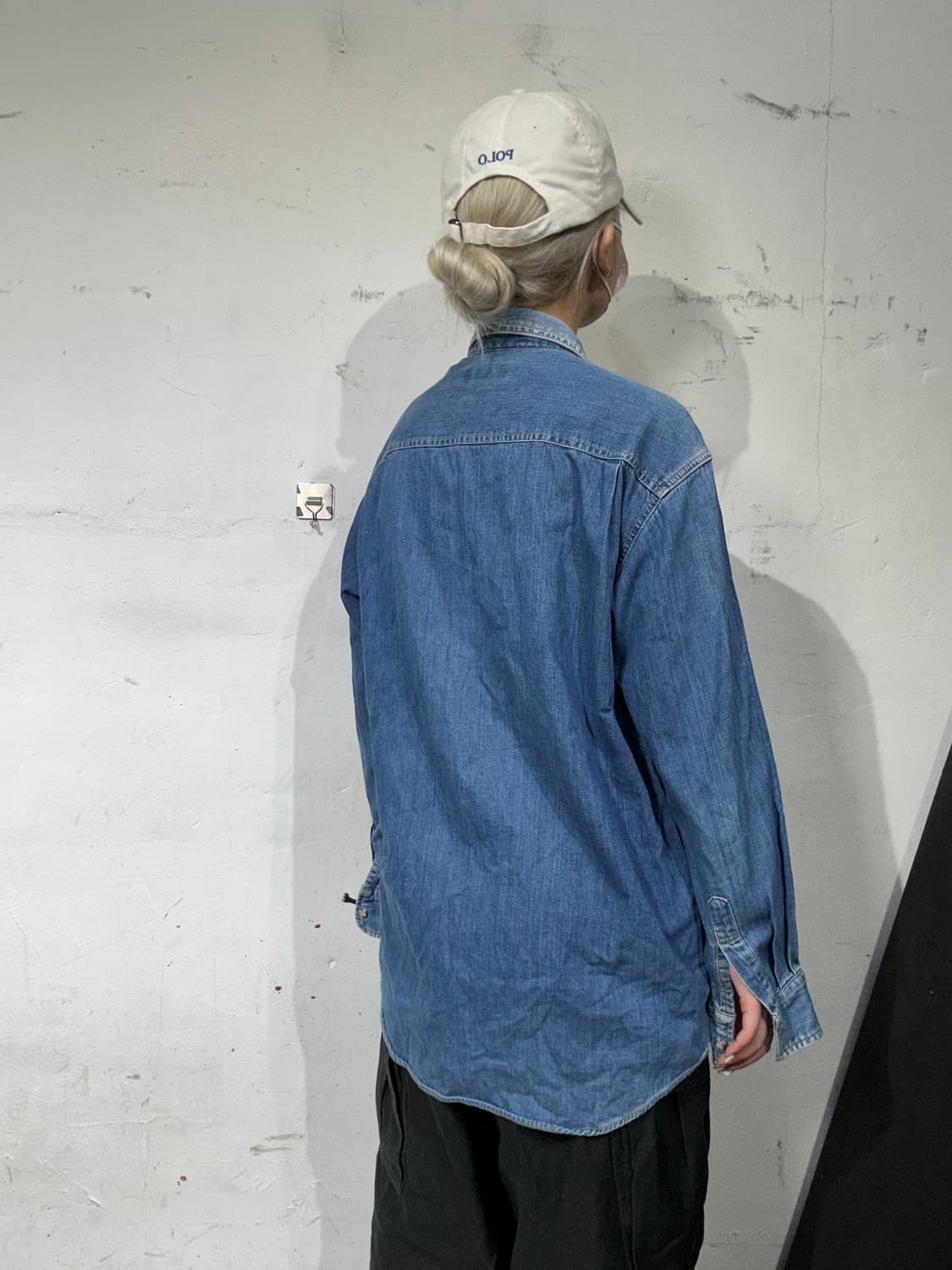 리 데님 워크 셔츠 오버핏 청 셔츠 L 상품이미지3