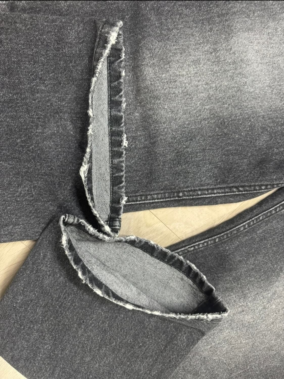 RECTO 데미지 디스트로이드 흑청 워싱진 L 상품이미지3