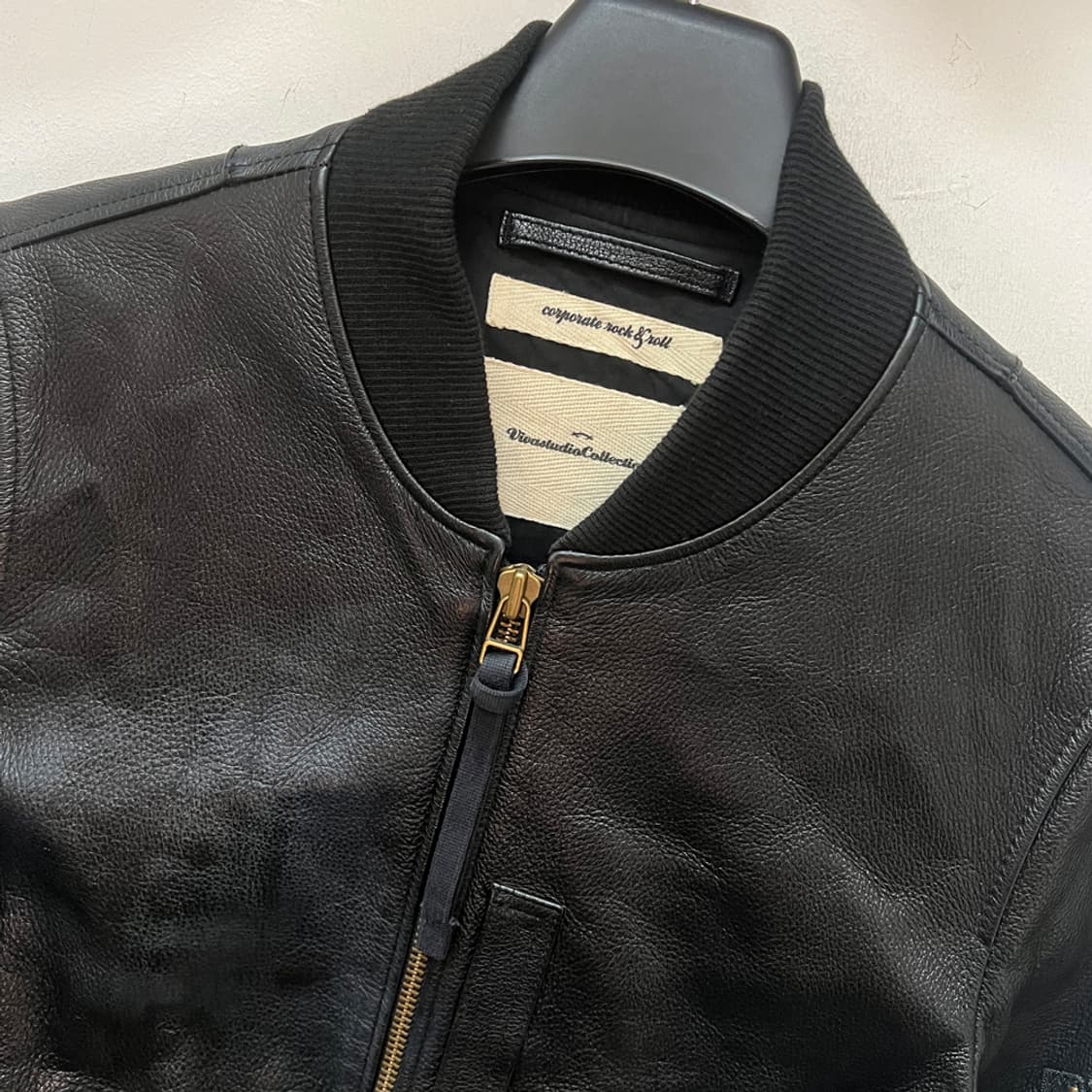 비바스튜디오 우먼스 MA-1 소가죽 레더 블루종 자켓 L 상품이미지3