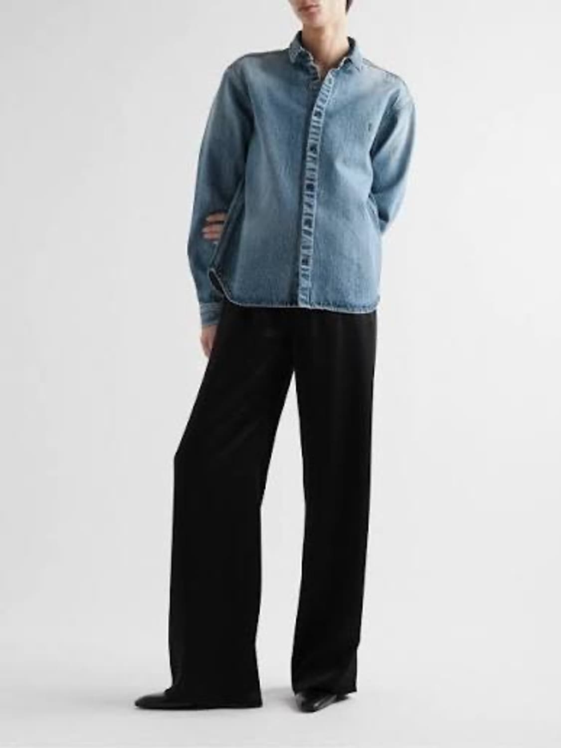 생로랑 / 로고 데님 셔츠 / XL 상품이미지2