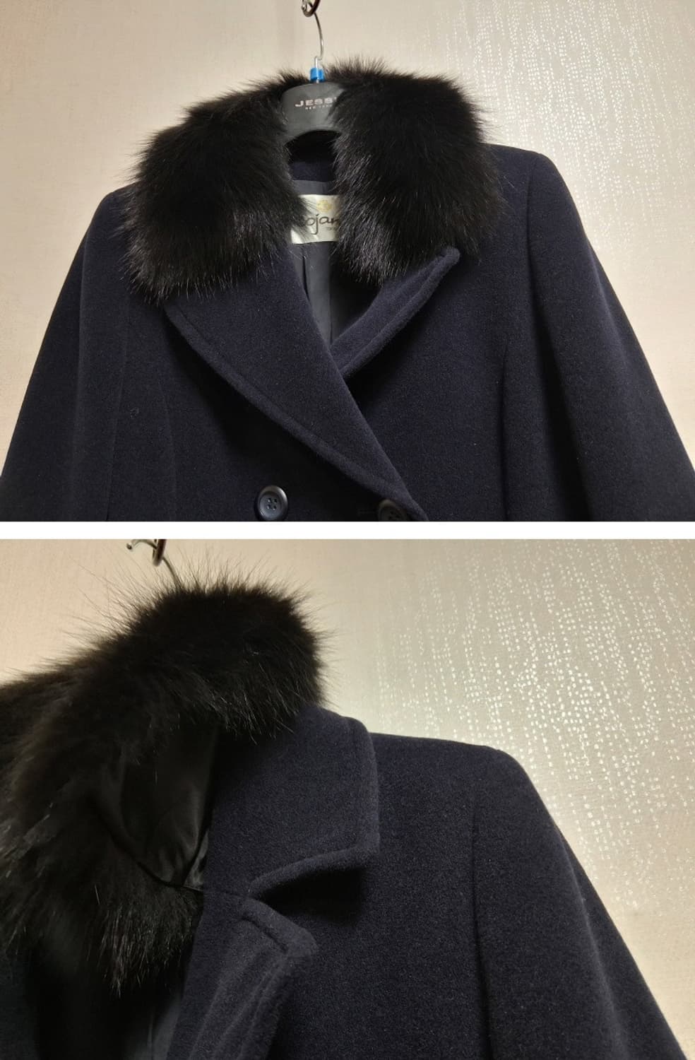 일본수입 cojana 앙고라 더블 롱코트 폭스카라탈부착 순모 66 상품이미지5