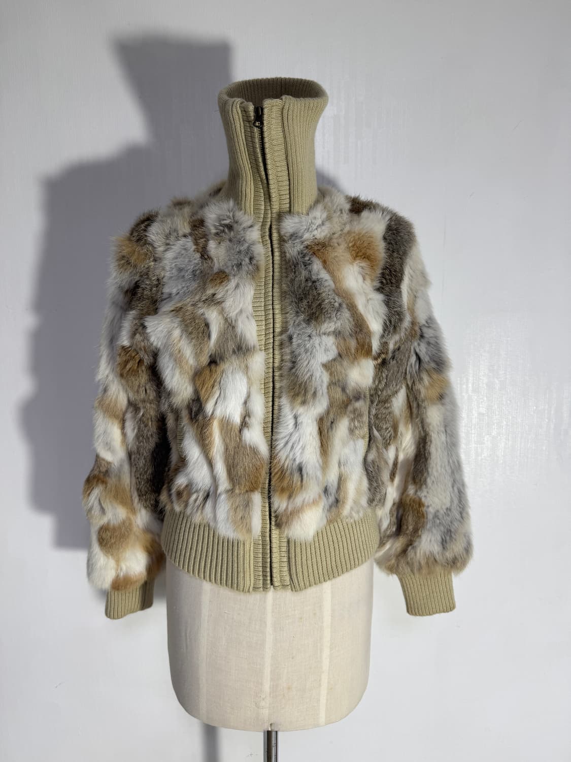 빈티지 래빗퍼 하이넥 니트집업 y2k goa 상품이미지2