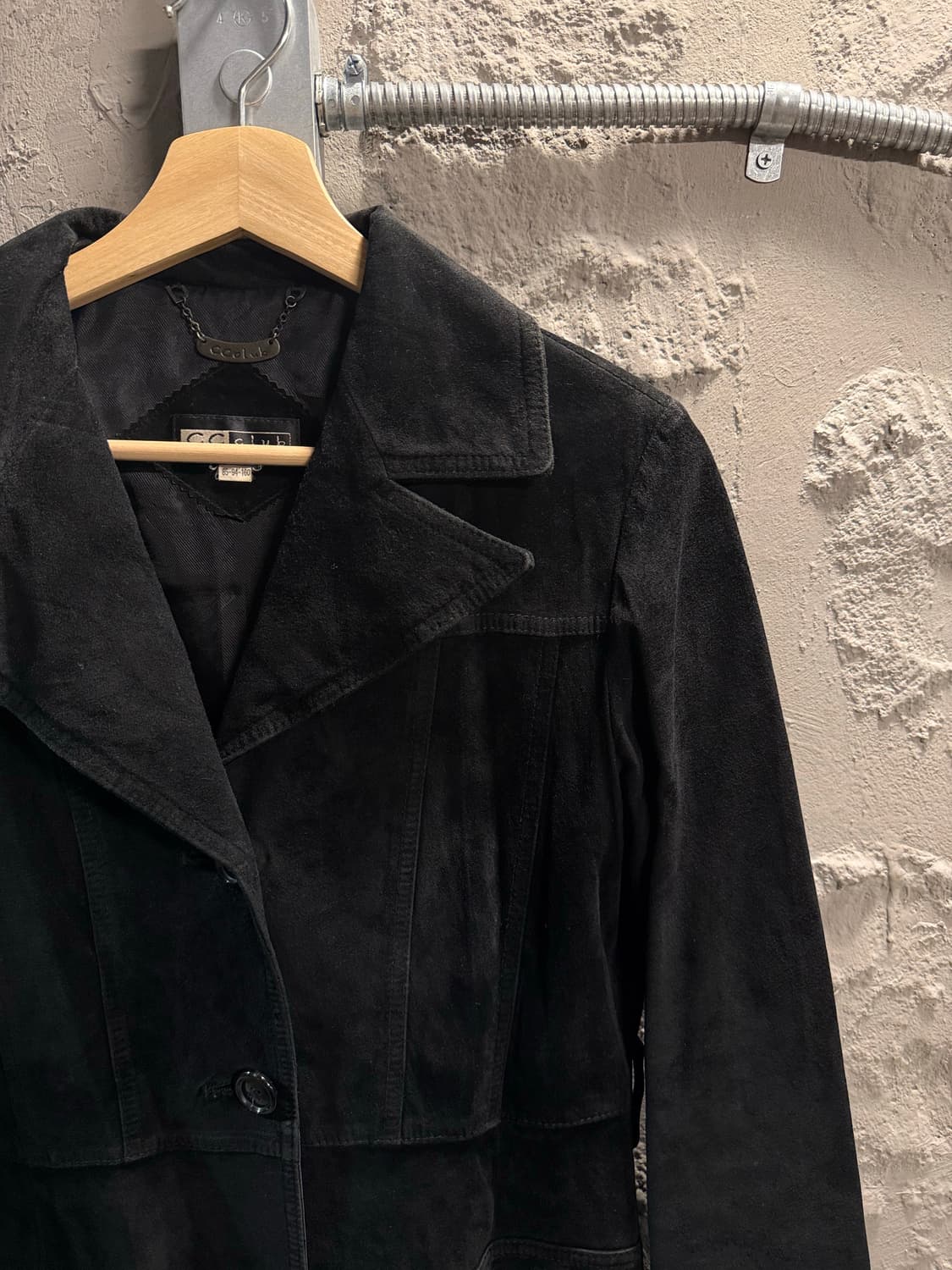 S 씨씨클럽 CC club 돈피 스웨이드 하프 코트 블랙 상품이미지3