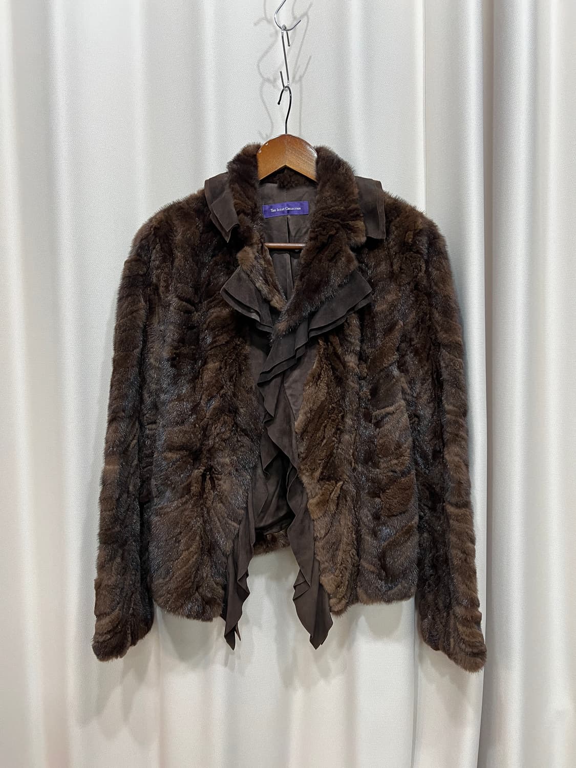 The Izzat collection 밍크 브라운 오픈 퍼 자켓  상품이미지2