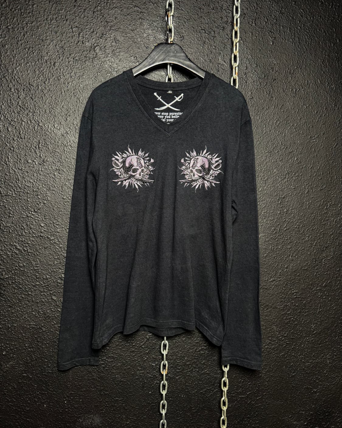 ABORDAGE – Skull V-Neck Long Sleeve  상품이미지7