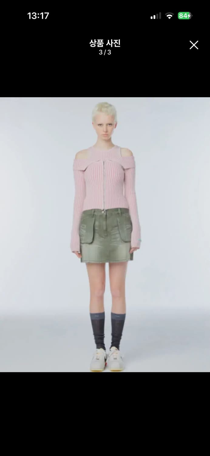 인스턴트펑크 오프숄더 가디건 핑크 상품이미지5