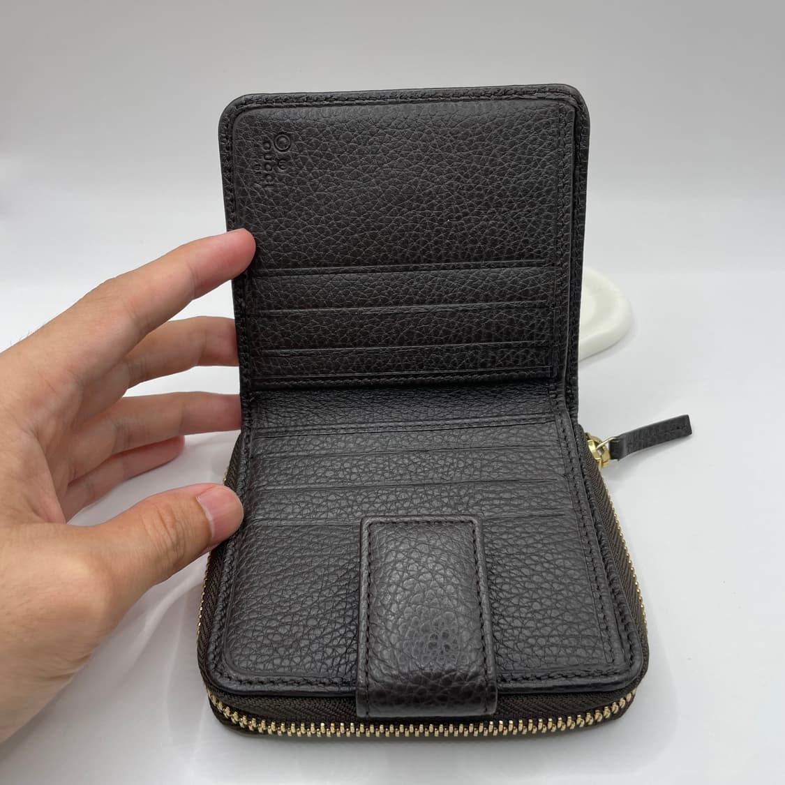 구찌 레더 지퍼 카드지갑 반지갑 브라운 상품이미지7