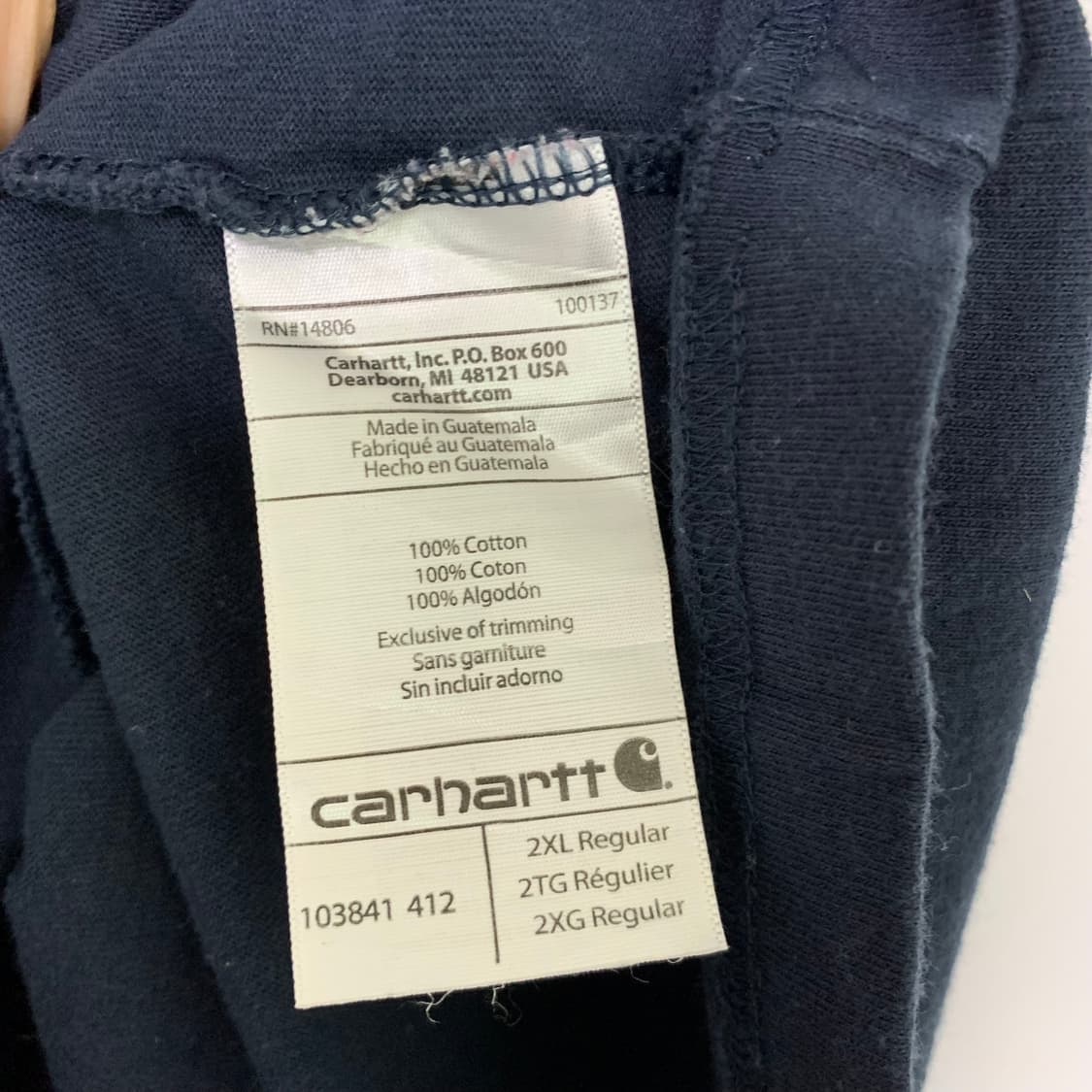 칼하트 루즈핏 레터링 롱슬리브 네이비 2XL 오버사이즈 빈티지 긴팔티셔츠 상품이미지5