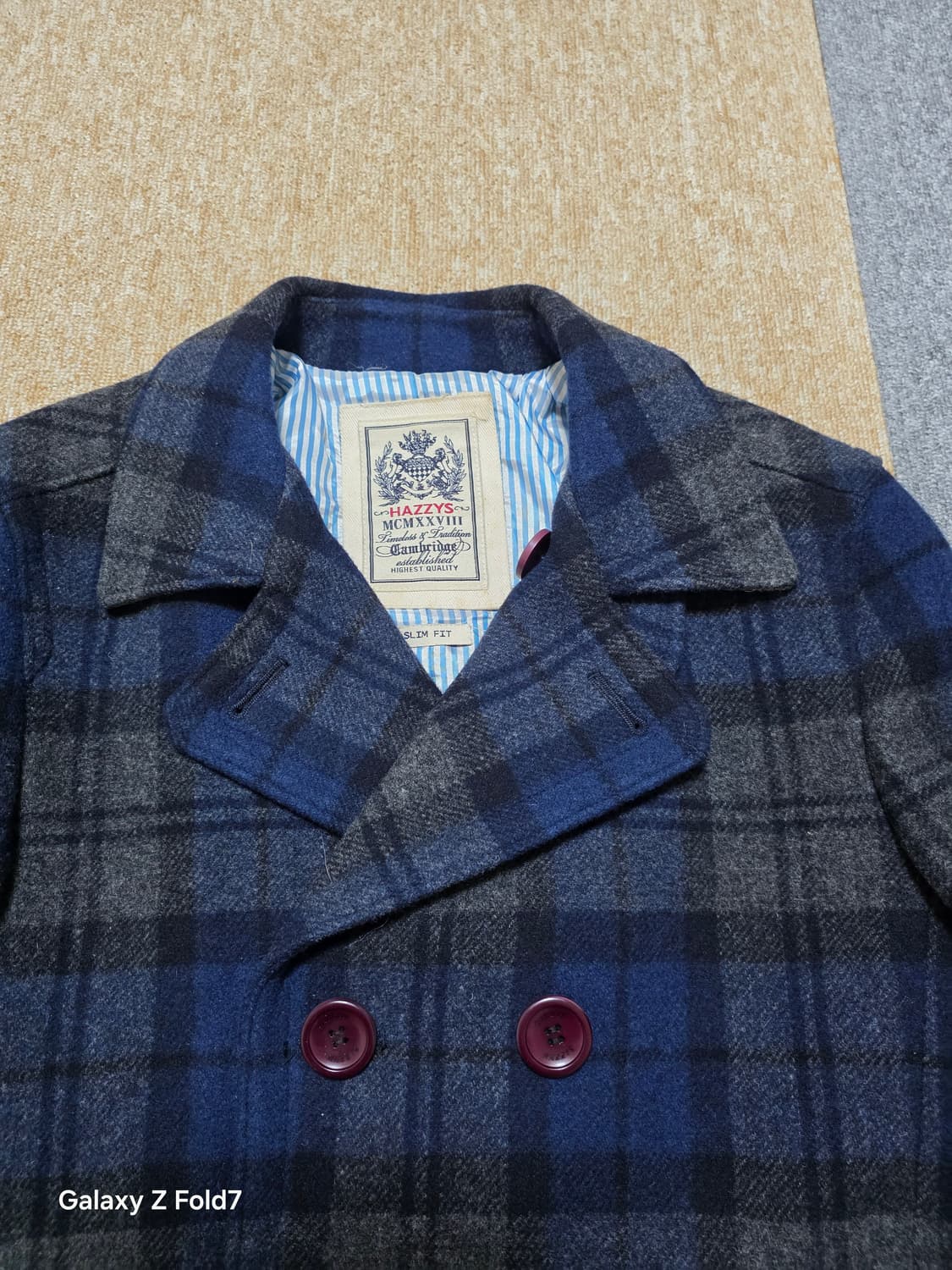 헤지스 모직 코트 타탄 체크 피코트 [95] 상품이미지2