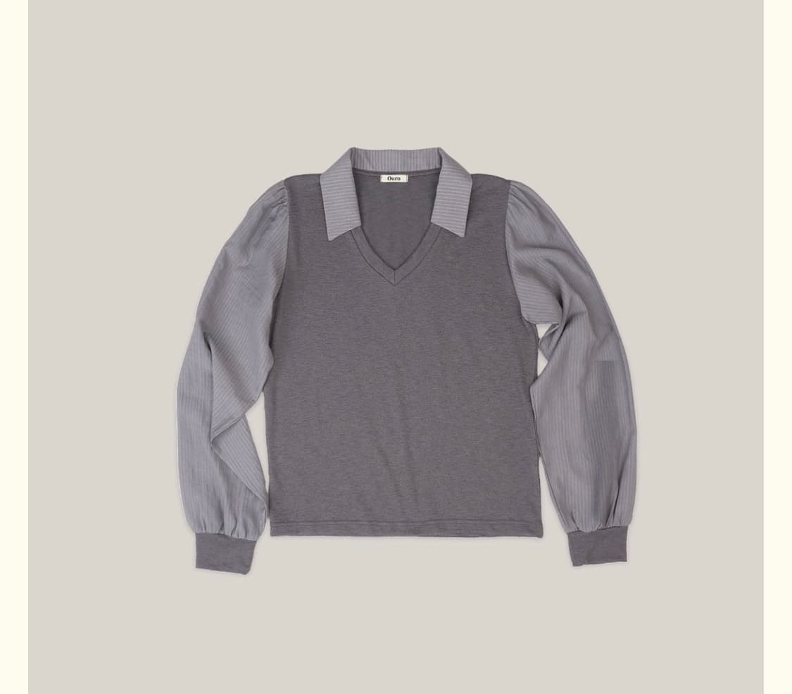 Ouro JERSEY SHIRTS TOP [ ASH ] 상품이미지1
