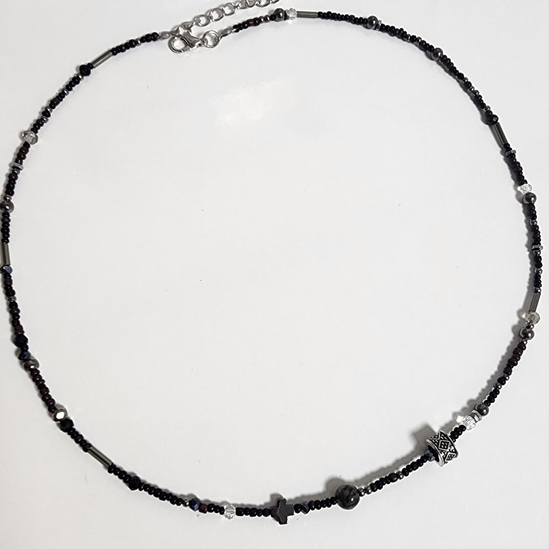 남자 십자가,원석 비즈 목걸이 상품이미지3