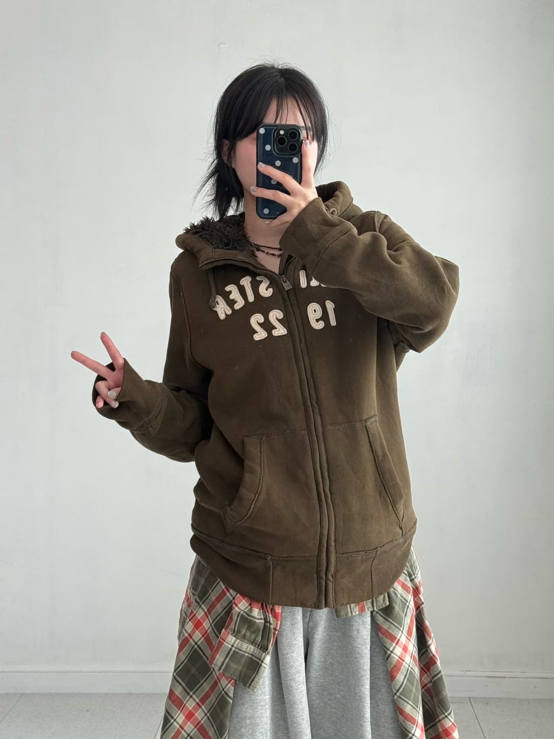 홀리스터 보아털 카키 후드집업 상품이미지4