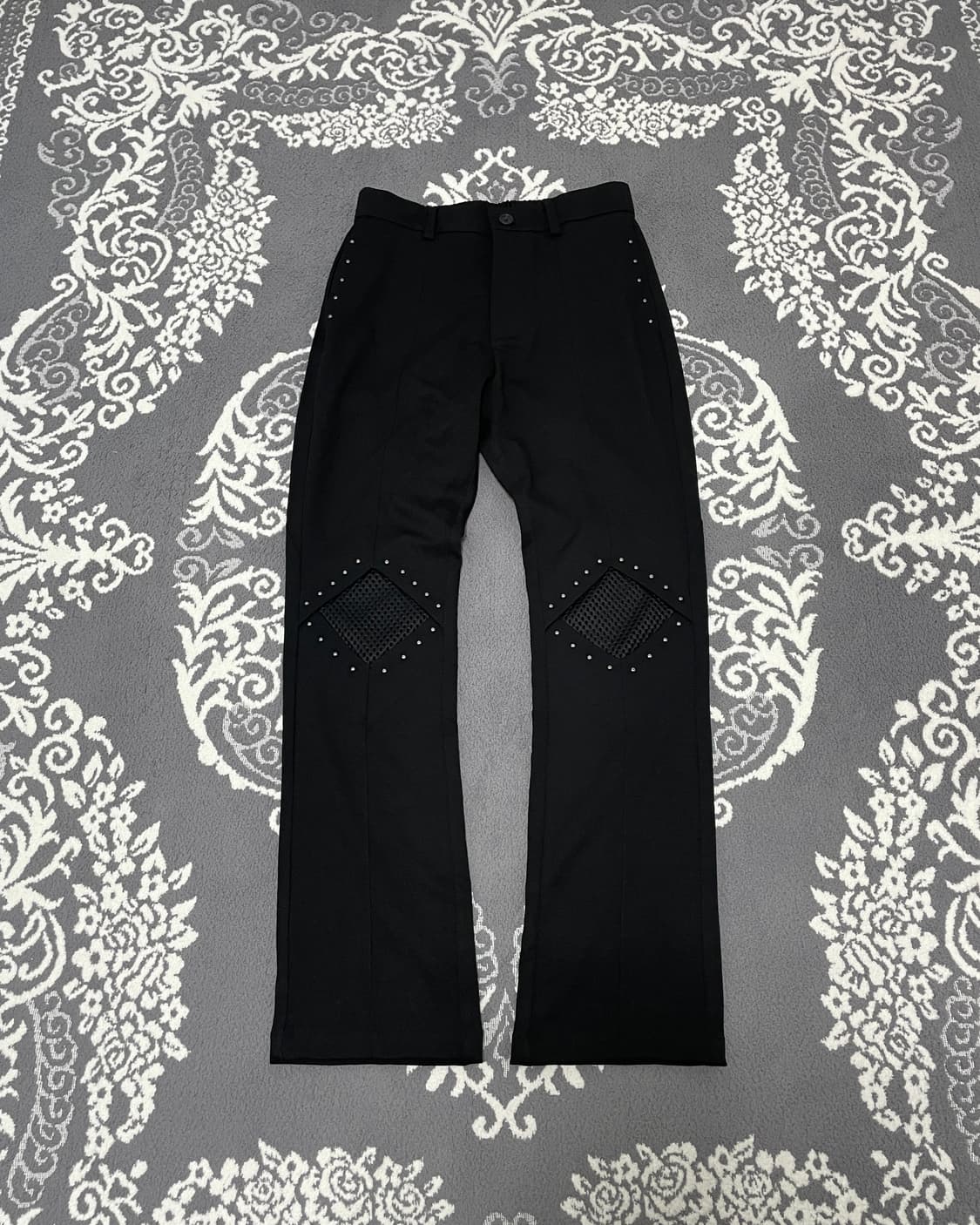 None Studded Mesh Panel trousers 상품이미지1