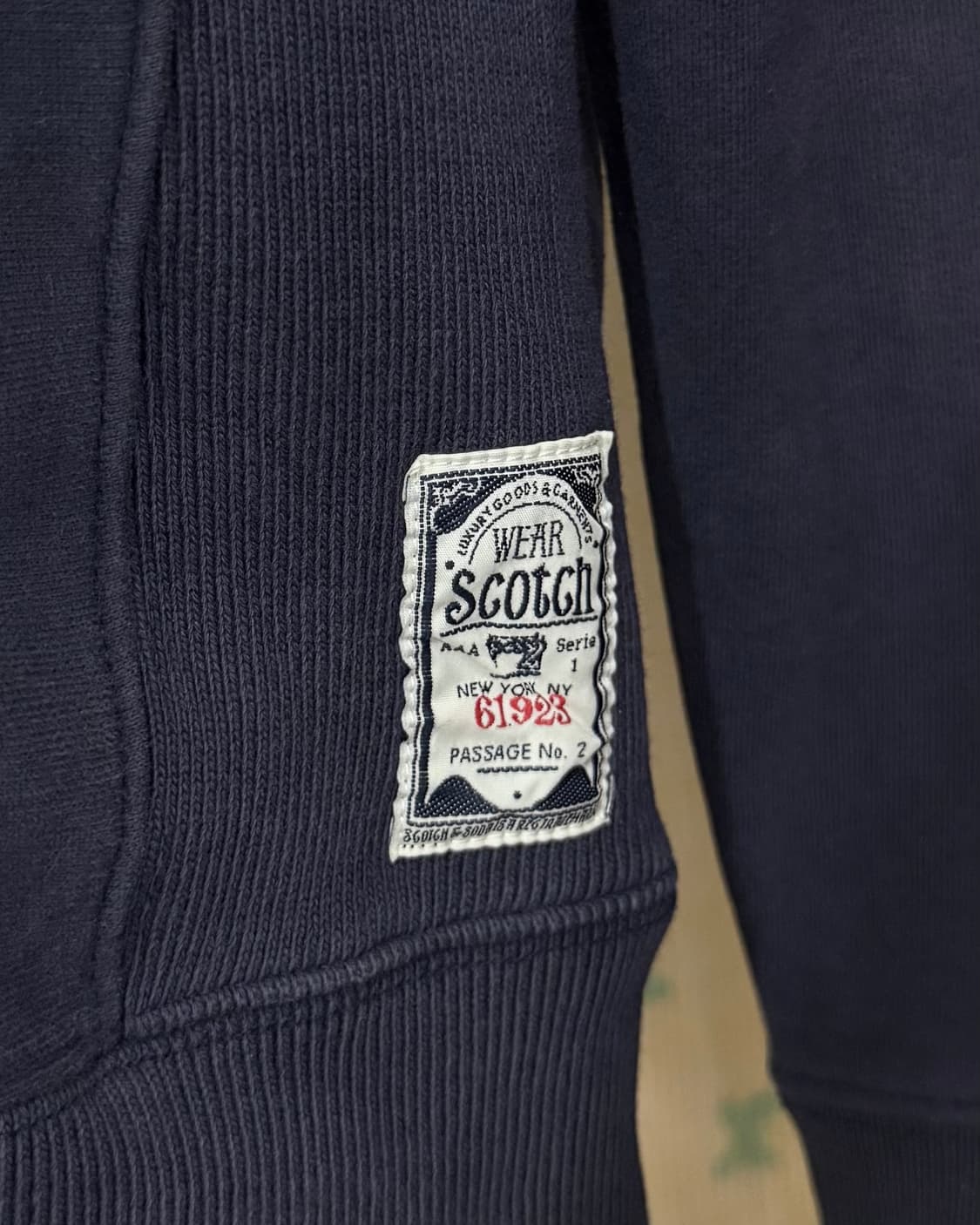 네이비 오버핏 레터링 후드 집업 상품이미지7