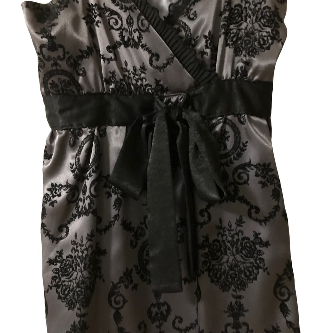 [Vintage] Charcoal Satin Lace Slip Dress 상품이미지3