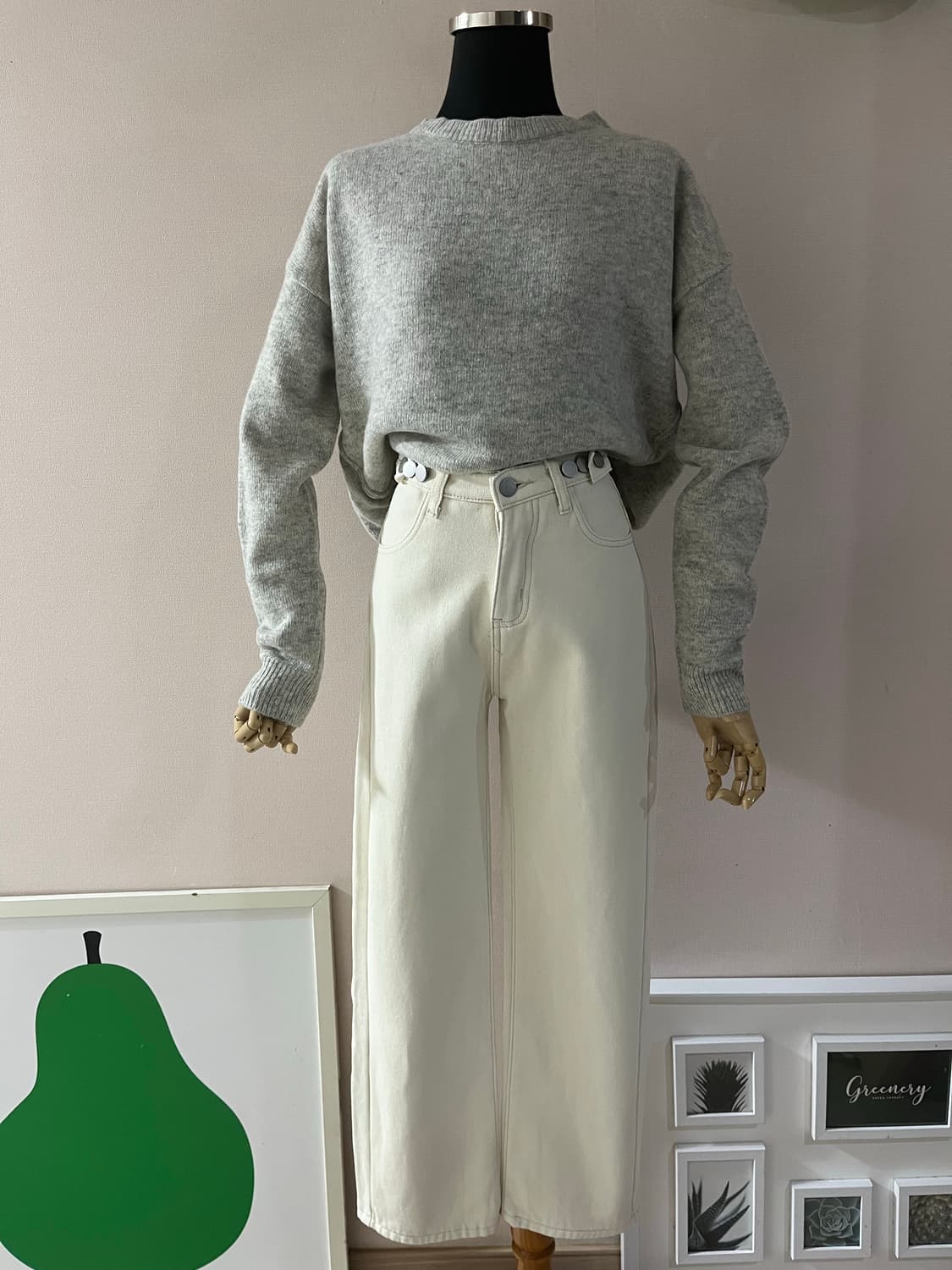 크림단추융기모팬츠(S,M) 상품이미지9