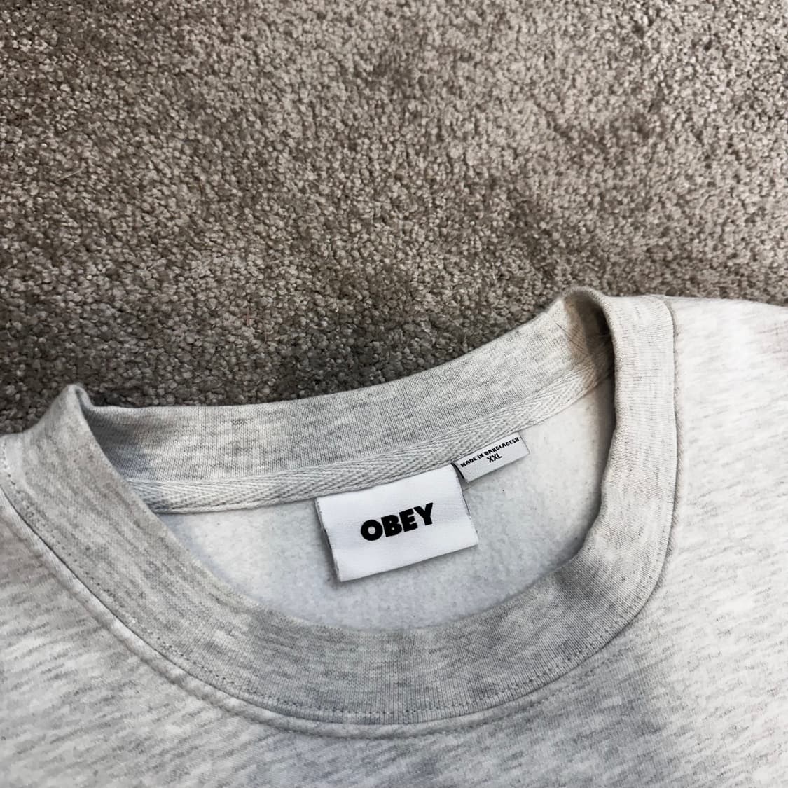 오베이 미니 로고 크루넥 백멜란지 스웻셔츠XL 상품이미지2