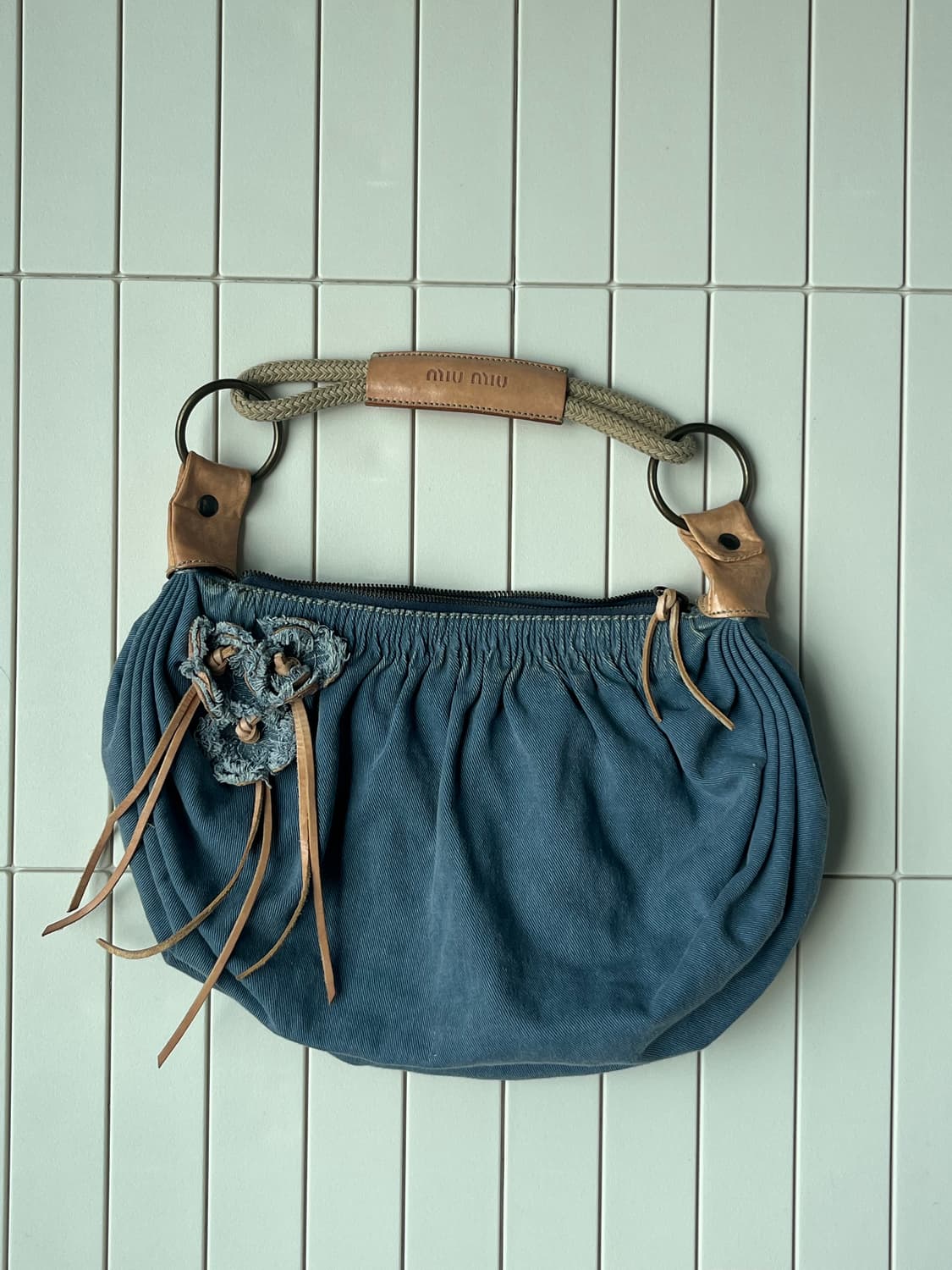 Early 2000s Miu miu denim shoulder bag 상품이미지1
