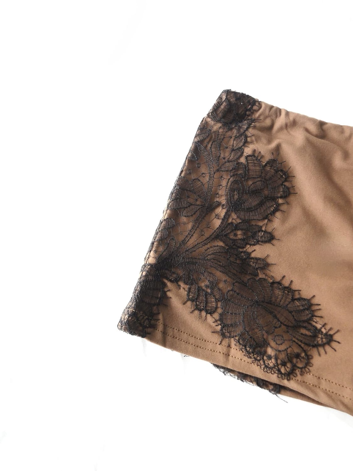 Lace tie mini skirt / brown 상품이미지3