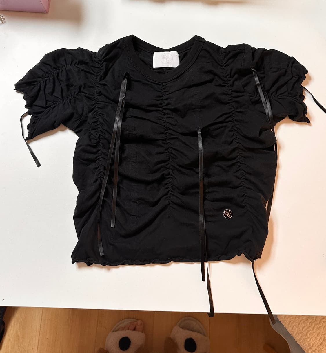 김미더영 리본 셔링탑 G_RIBBON SHIRRING TOP 상품이미지4