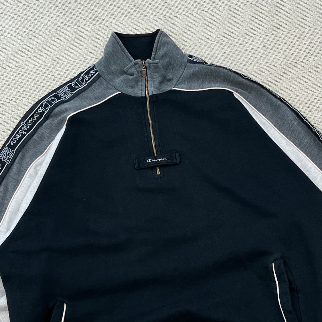 USA 챔피온 배색 하프 집업 맨투맨 r3274 상품이미지3