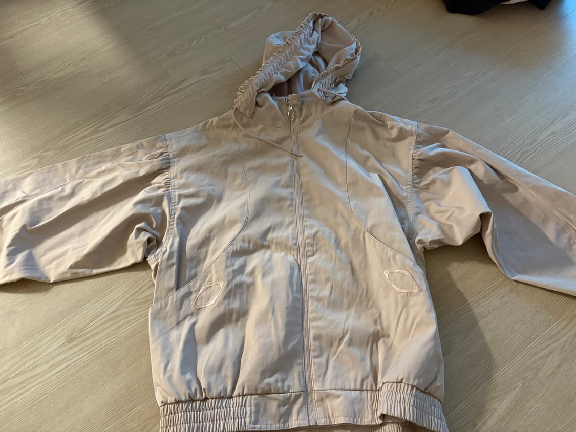 Bonnet hoodie jacket(pinkbeige) 상품이미지1