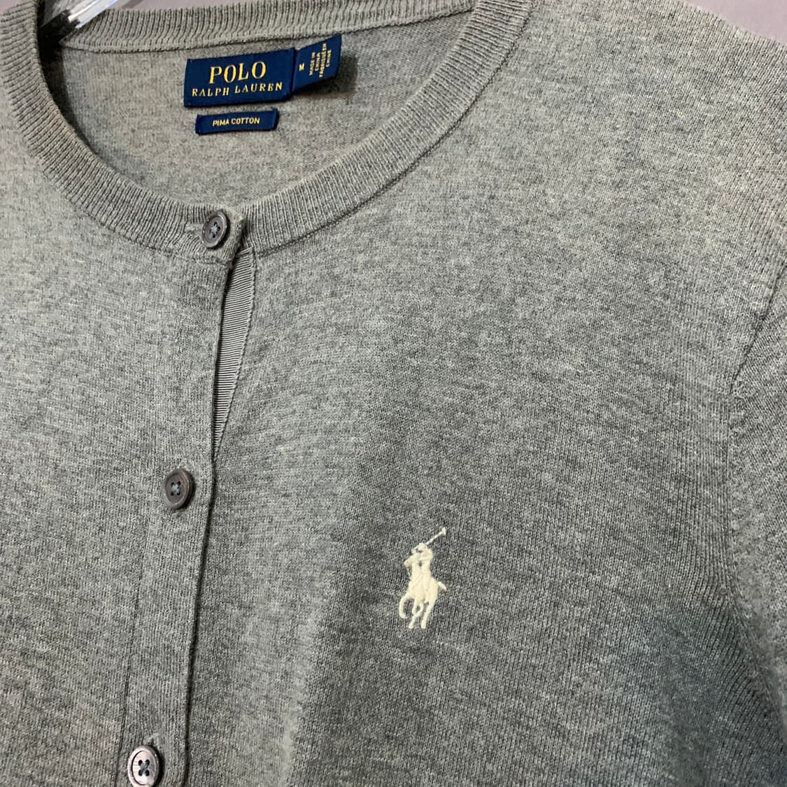 M 폴로랄프로렌 피마 코튼 라운드 니트 가디건 상품이미지3