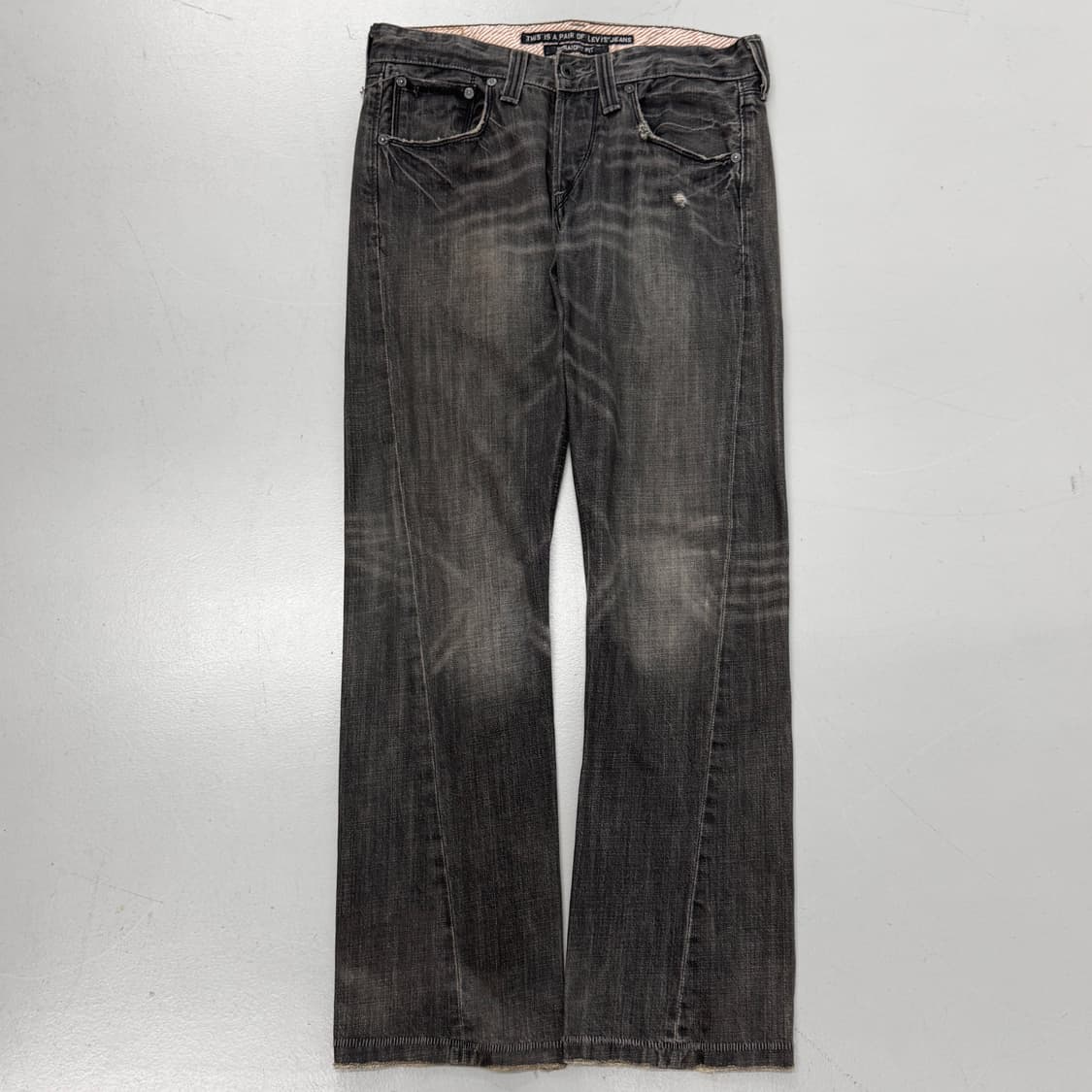 리바이스 00s 701 흑청 커브 라인 데님팬츠 상품이미지2
