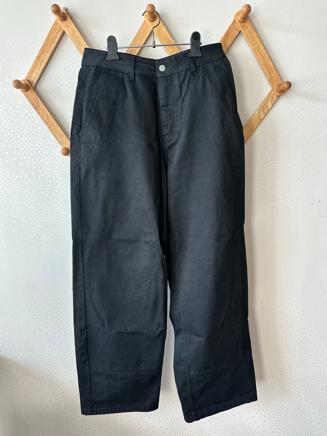 [0] 다이브인 무민서 워시드 루즈드 코튼 팬츠 블랙 상품이미지1